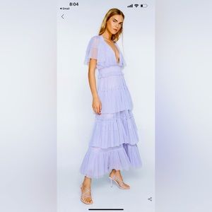 NWT nasty gal size 8 lilac tiered tulle dress